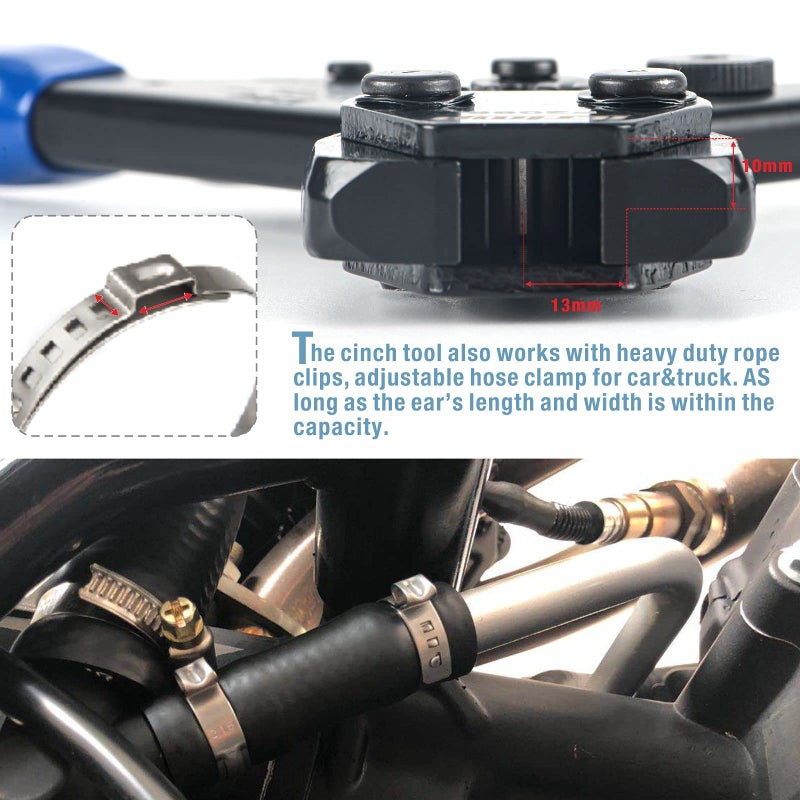 iCrimp PEX Clamp Cinch Tool for 3/8-inch to 1-inch Stainless Steel Clamps meet ASTM F2098 Standard with Pex Pipe Cutter Blue&red - Image 5
